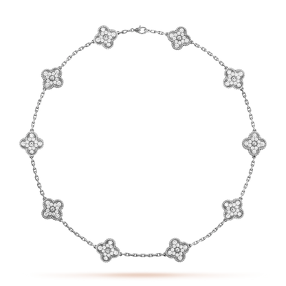 Four-leaf Clover Necklace – Lavish 10 Designs, Silver