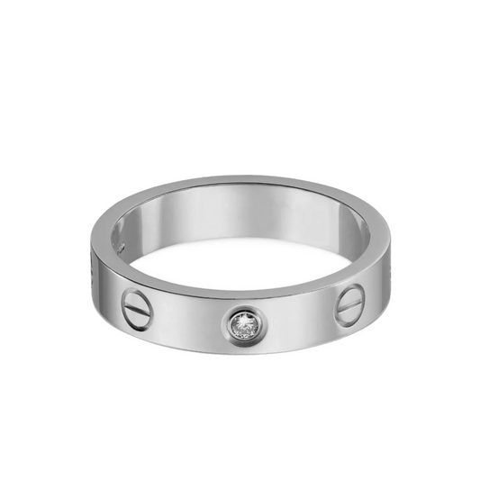 Ava Love Diamond-Stone Ring - Silver