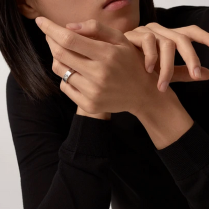 Ava Love Diamond-Stone Ring - Silver