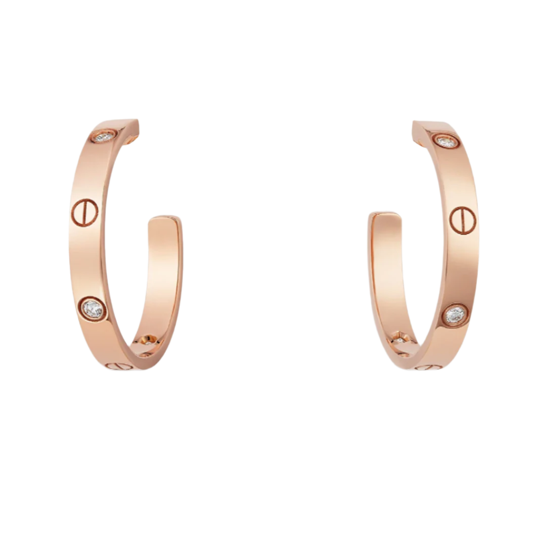 Louise Rosegold Earrings - 2 Diamond