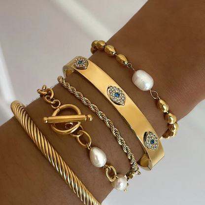 Topaz Bangle - Gold
