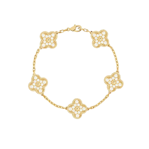 Four-leaf Deluxe Zirconia in Gold