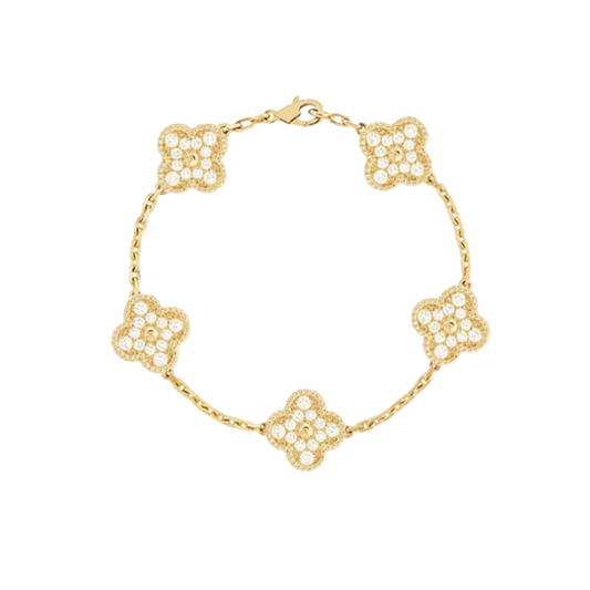 Four-leaf Deluxe Zirconia in Gold